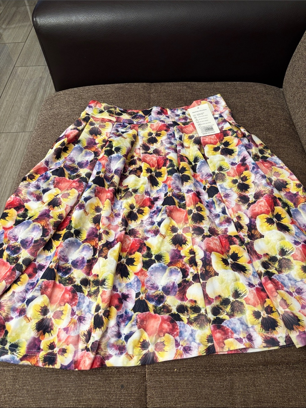 Multicolor Floral A-Line Skirt